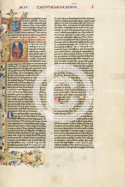 Initial P: Saint Paul with a Sword; Bible, about 1450. Creator: Circle of Stefan Lochner.