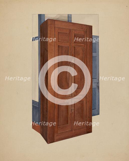 Shaker Dining Room Cupboard, c. 1937. Creator: William Paul Childers.