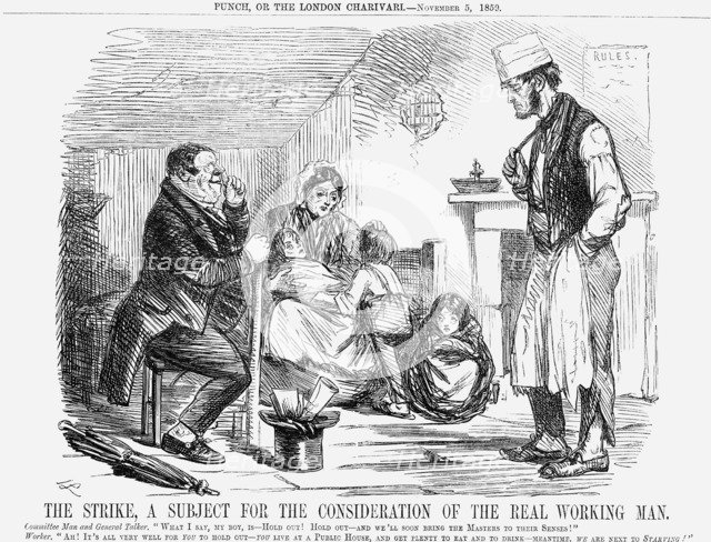 'The Strike, a Subject for the Consideration of the Real Working Man', 1859. Artist: Unknown