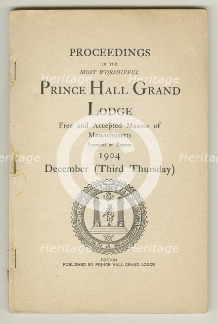 Proceedings of the Most Worshipful Prince Hall Grand Lodge Free and Accepted Masons..., 1904. Creator: Unknown.