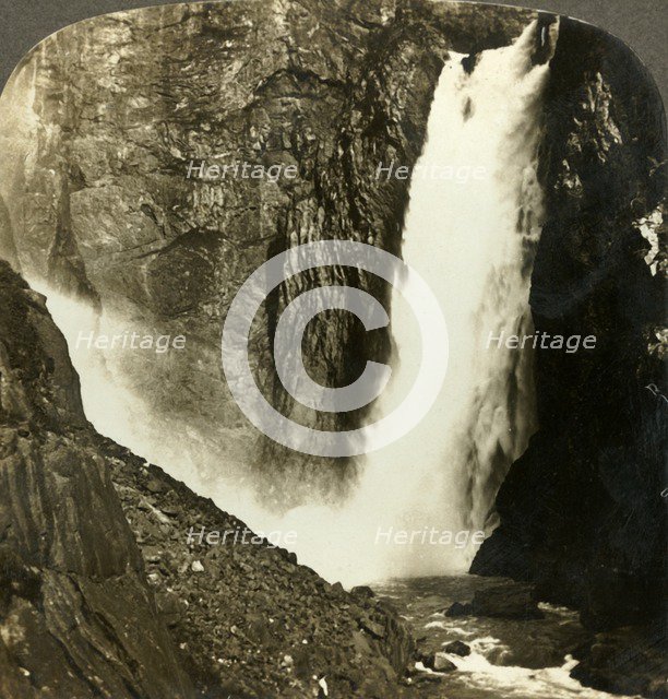 'The seething waters of the mighty Voringfos, one of the largest waterfalls of Norway', c1905. Creator: Unknown.