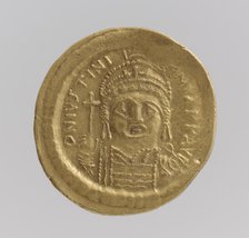 Gold Solidus of Justinian I (527-65), Byzantine, 538-565. Creator: Unknown.