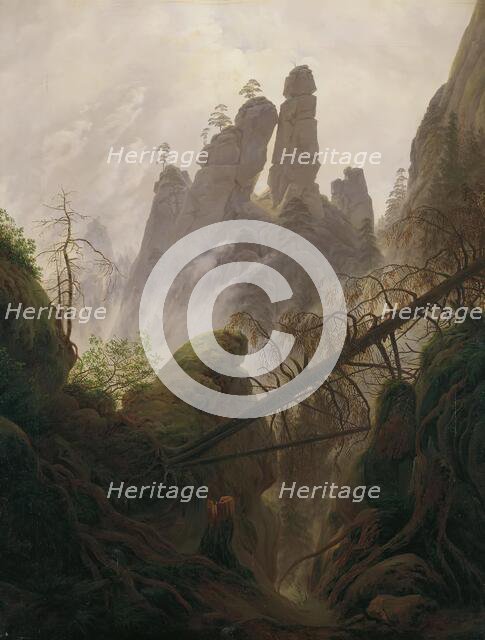 Rocky landscape in the Elbe Sandstone Mountains, 1822/1823. Creator: Caspar David Friedrich.