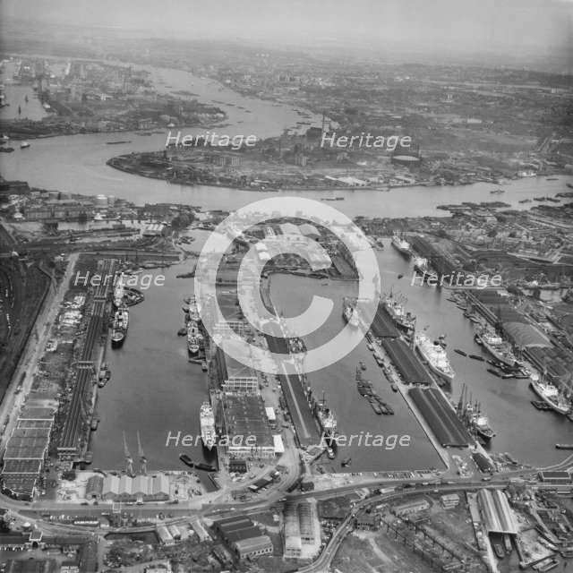 West India Docks, Tower Hamlets, London, 1964. Artist: Aerofilms.
