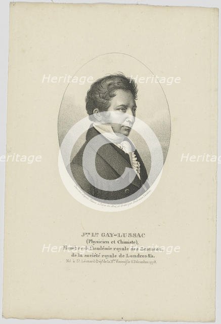 Portrait of Joseph Louis Gay-Lussac (1778-1850), c. 1824. Creator: Anonymous.