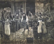 'Covent Garden Scene - Women Workers Standing', c1862-1935.                                          Artist: Francis William Lawson