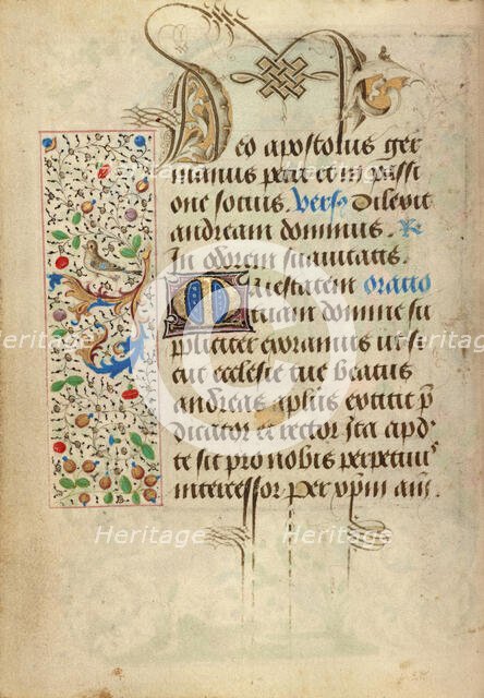 Decorated Text Page; Prayer Book of Charles the Bold, 1469. Creator: Nicolas Spierinc.