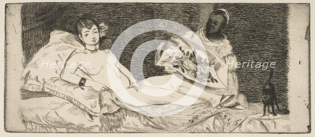 Olympia (small plate), 1867. Creator: Edouard Manet.
