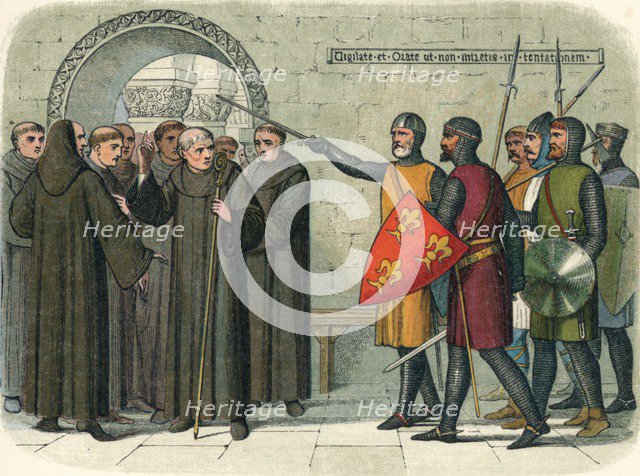 'The monks of Christchurch expelled', 1209 (1864). Artist: James William Edmund Doyle.