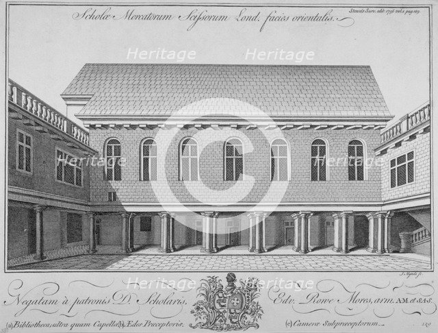 Merchant Taylors' School, Suffolk Lane, City of London, 1756. Artist: J Mynde