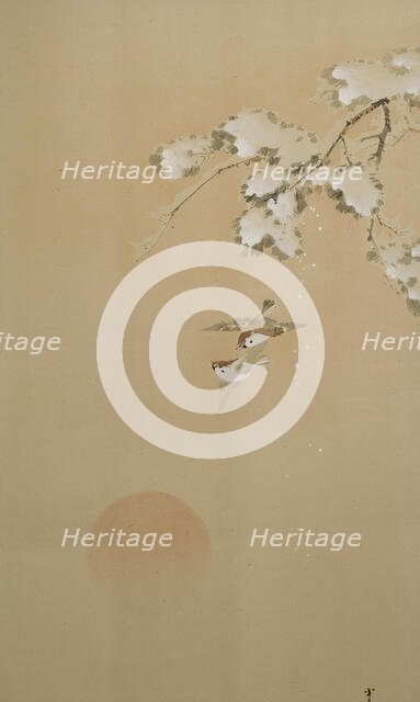 Six-fold screen depicting creatures and flowers of the twelve months, 1900. Creator: Watanabe Seitei.