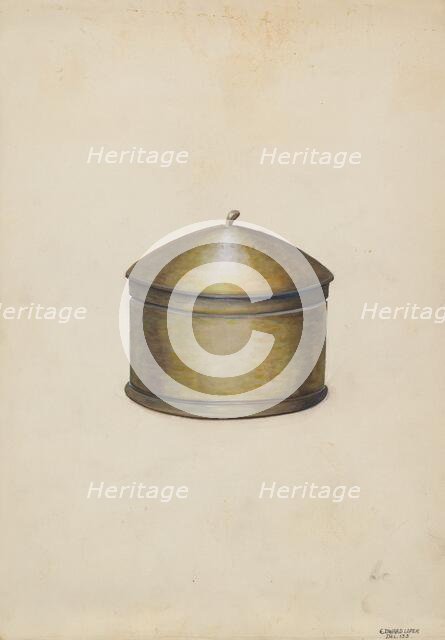 Wooden Sugar Bowl, c. 1936. Creator: Edward L Loper.