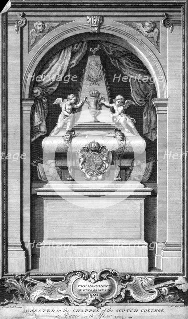 The Monument of King James II of England, Chapel of the Scotch College, Paris.Artist: Bosc