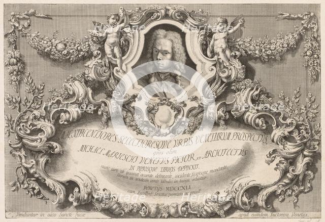 Views of Venice: Frontispiece - Title Page, 1741. Creator: Michele Marieschi (Italian, 1710-1743).