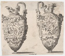 Two Vases, 16th-17th century. Creator: Rene Boyvin.