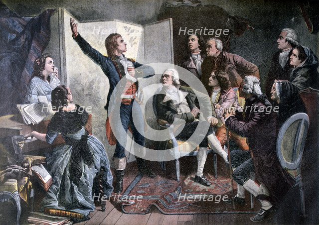 Rouget de Lisle singing the Marseillaise, 1892.  Artist: Henri Meyer