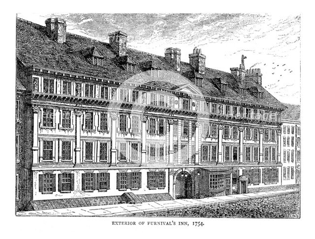 Exterior of Furnival's Inn. 1754. Artist: Unknown