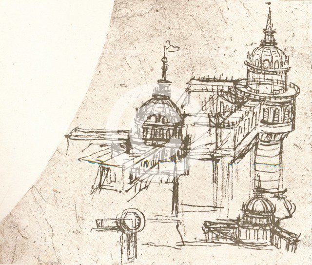 Architecture for castles, c1472-c1519 (1883). Artist: Leonardo da Vinci.