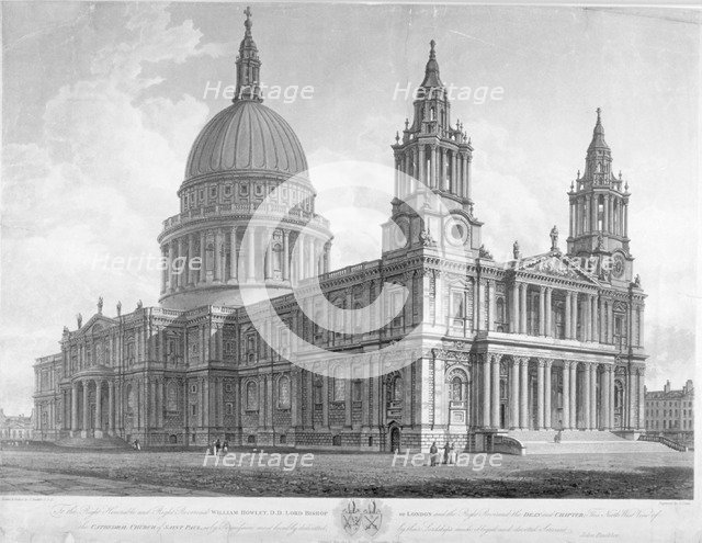 North-west view of St Paul's Cathedral, City of London, 1814. Artist: John Buckler