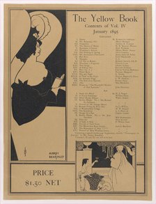 Poster for The Yellow Book, Volume IV, January 1895. Creator: Aubrey Beardsley.