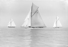 The Big Class yachts 'Britannia', 'Ma'oona', and 'Carina' sailing in light winds, 1913. Creator: Kirk & Sons of Cowes.