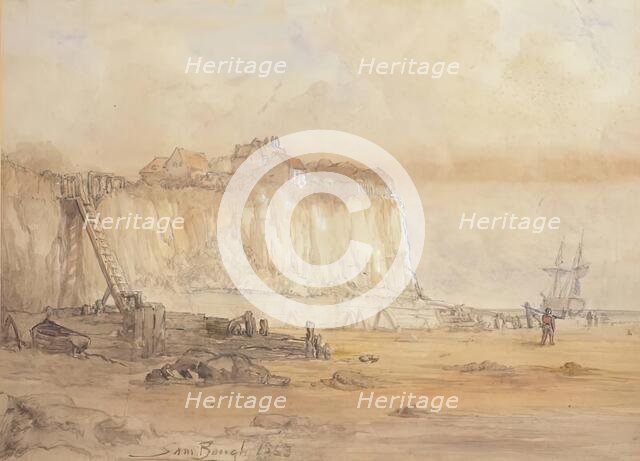 Landscape With Cliff, 1863. Creator: Samuel Bough.