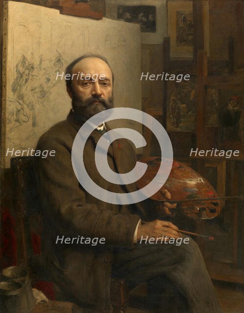 The Painter Charles Verlat, late 19th-early 20th century. Creator: Edouard De Jans.