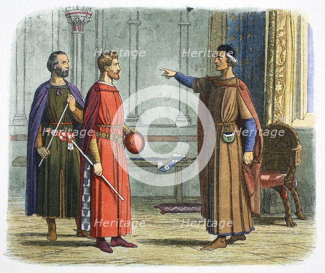 King Edward I threatens the Lord Marshal, 1297 (1864).  Artist: James William Edmund Doyle