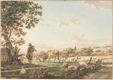 Pastoral Landscape with Village, 1799. Creator: Jacob Cats (Dutch, 1741-1799).