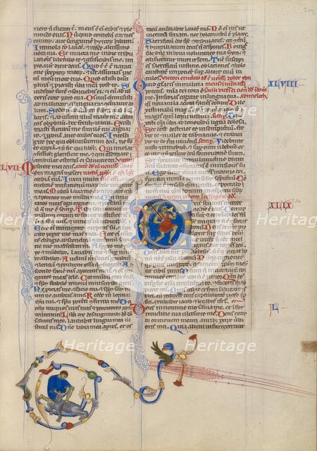 Initial D: The Fool; Abbey Bible, about 1250-1262. Creator: Unknown.