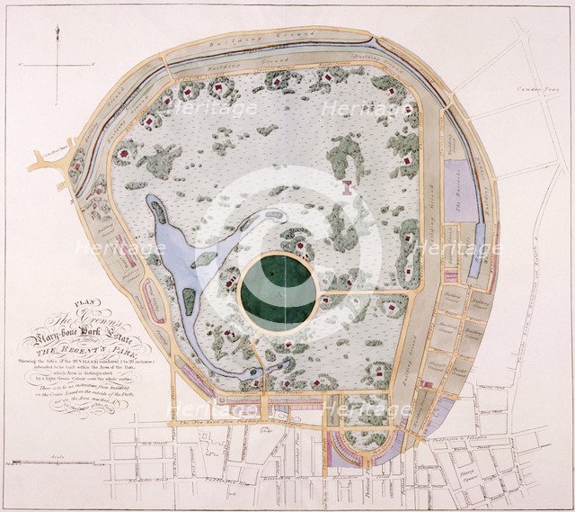 Plan of Regent's Park, London, c1822. Artist: Anon # 1237177 - Heritage ...