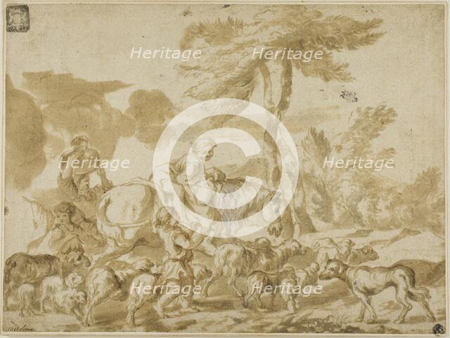 Peasant Family with Sheep and Dog, n.d. Creator: Giovanni Benedetto Castiglione.