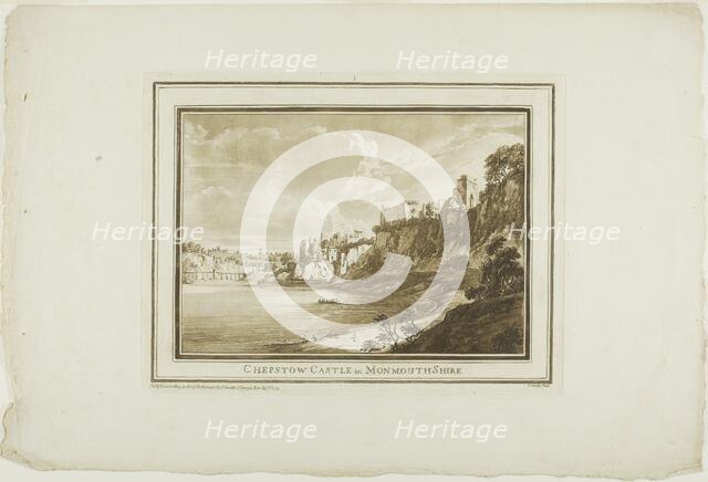 Chepstow Castle in Monmouth Shire, from Twelve Views in Aquatinta from Drawings taken... South Wales Creator: Paul Sandby.