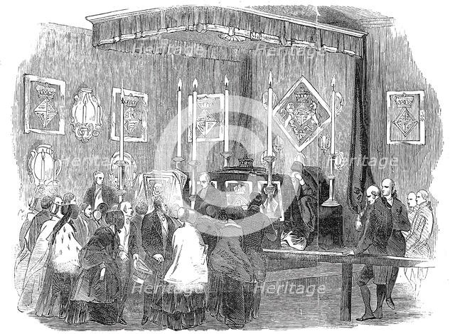 Ceremony of lying in state at the Ranger's House, on Monday last, December 1844. Creator: Unknown.