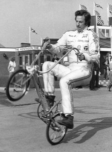 Mark Thatcher on a stunt bicycle at Brands Hatch, Kent, 29th February 1980. Artist: Unknown