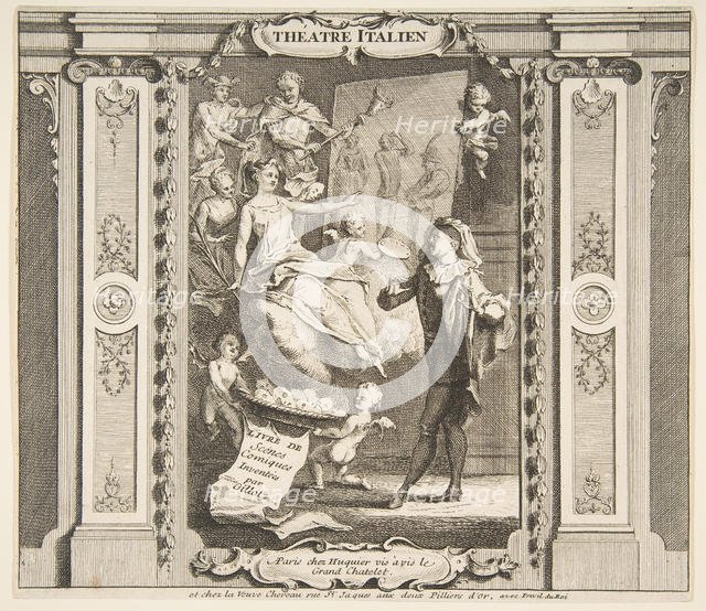 Frontispice to Theatre Italien.n.d. Creators: Claude Gillot, Jacques Gabriel Huquier.