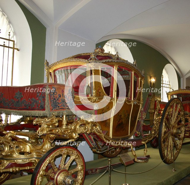 Empress Catherine II's Coach Berline, 1769. Artist: Buckendahl, Johann Konrad (active Mid of 18th cen.)