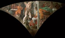 Punishment of Haman (Sistine Chapel ceiling in the Vatican), 1508-1512. Creator: Buonarroti, Michelangelo (1475-1564).