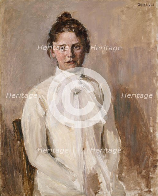 Portrait of Valborg Nicolaysen, the Artist's Sister, 1899. Creator: Signe Scheel.
