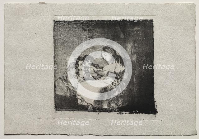 Woman Reading to Two Children, 1824-1825. Creator: Francisco de Goya (Spanish, 1746-1828).