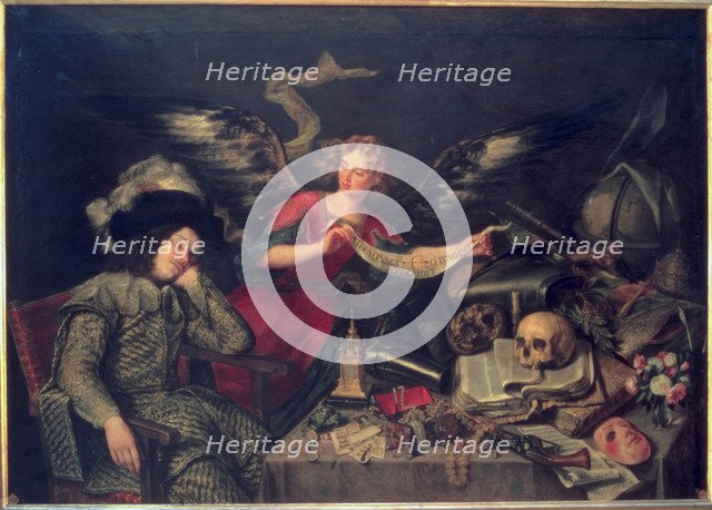  'The Knight's Dream', oil on canvas by Antonio de Pereda.