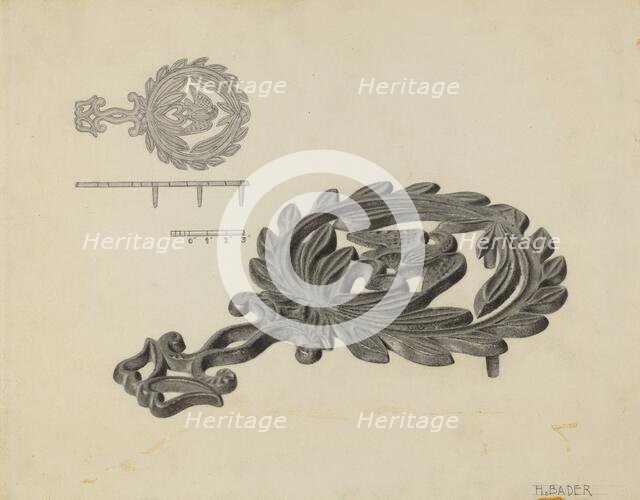 Iron Holder, c. 1937. Creator: Herman Bader.