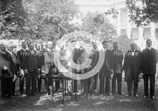 Eastern Yacht Club - President Wilson Presenting Club Cup To Owner of Yacht 'Ellen' Who Won..., 1913 Creator: Harris & Ewing.