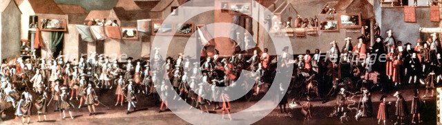 Entrance of viceroy Morcillo in Potosi, detail of the painting by Melchor Perez de Holguin.