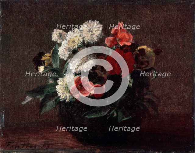 'Flowers in an Earthenware Vase', 1883.  Artist: Henri Fantin-Latour