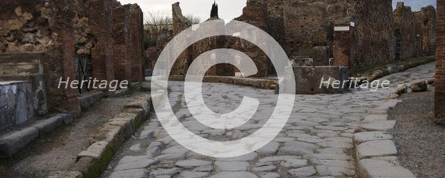 Cobbled streets, Pompeii, Italy, 2009.  Creator: LTL.