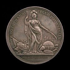 Minerva (Jernegan's Lottery Medal) [obverse], 1736. Creator: John Sigismund Tanner.