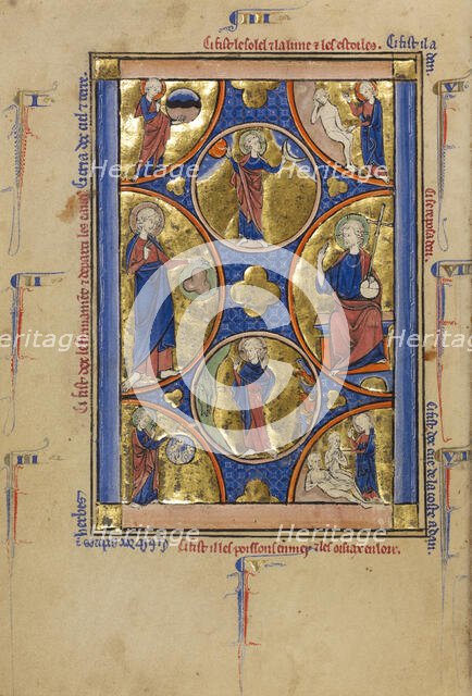 The Creation of the World; Wenceslaus Psalter, about 1250-1260. Creator: Unknown.