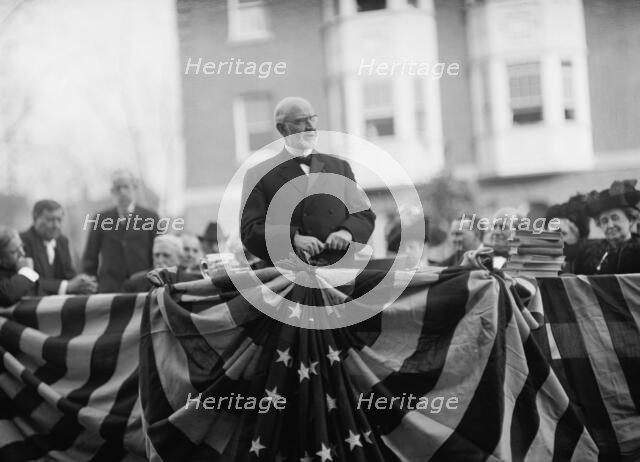 Sibley Memorial Hospital Cornerstone Laying - Bishop Cranston, Speaking, 1913. Creator: Harris & Ewing.