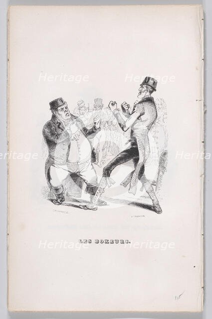 The Boxers from The Complete Works of Béranger, 1836. Creator: John Thompson.